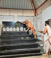 Jalabhisheka and Arati by HH Swamiji on Vardhanti Divasa of Shri Devi Durga Parameshwari Sannidhih at Karla (4 March 2025)